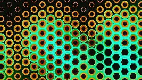 Colorful Animated Circles and Hex Pattern Видео 333347752