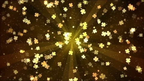 Colorful Animated Clover Shapes - Loop Golden Stock Footage 77073812
