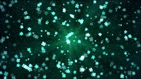 Colorful Animated Clover Shapes - Loop Turquoise Stock Footage 77073900