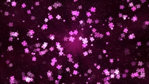 Colorful Animated Clover Shapes - Loop Pink Stock Footage 77074520