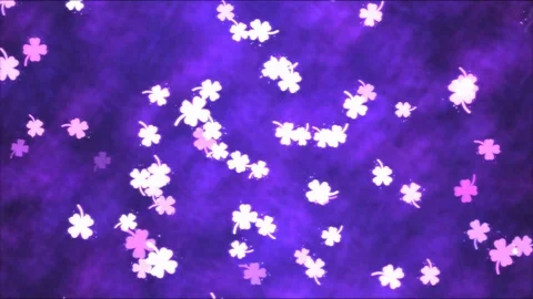 Colorful Animated Clover Shapes - Loop Purple Stock Footage 77616607