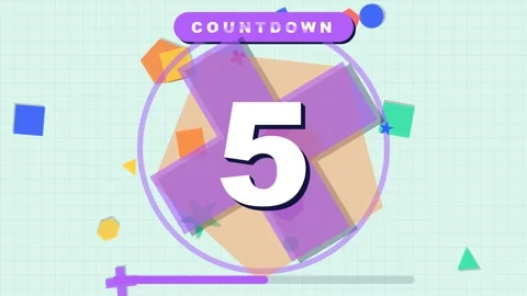 Colorful Animated Countdown Timer with Geometric Shapes Stock-Footage 347896710
