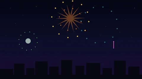 Colorful animated fireworks explode Video stock 346864112