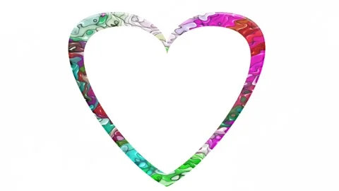 Colorful animated heart-shaped frames for greeting and photo card designs Stock Footage 134029637