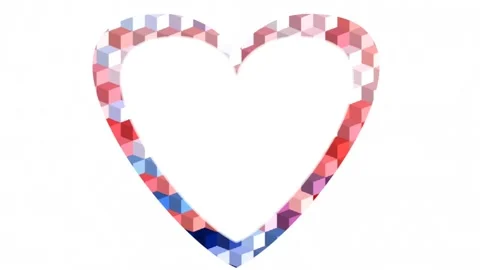 Colorful animated heart-shaped frames for greeting and photo card designs Stock Footage 134052102