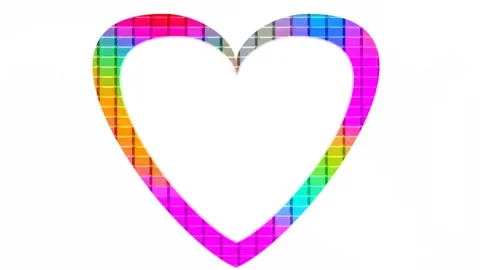 Colorful animated heart-shaped frames for greeting and photo card designs Stock Footage 134053043