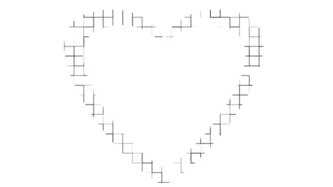 Colorful animated heart-shaped frames for greeting and photo card designs Stock Footage 134054198