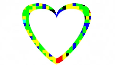 Colorful animated heart-shaped frames for greeting and photo card designs Stock Footage 134054668