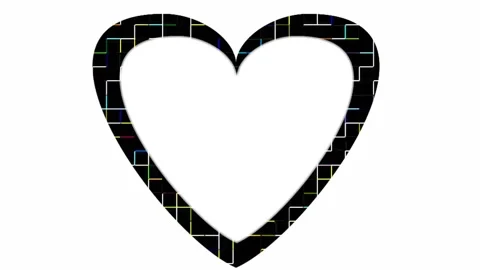 Colorful animated heart-shaped frames for greeting and photo card designs Stock Footage 134054951
