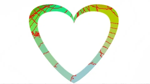 Colorful animated heart-shaped frames for greeting and photo card designs Stock Footage 134055203
