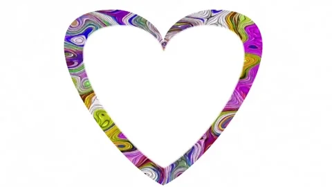 Colorful animated heart-shaped frames for greeting and photo card designs Stock Footage 134055714