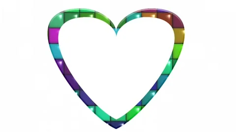 Colorful animated heart-shaped frames for greeting and photo card designs Stock Footage 134056098