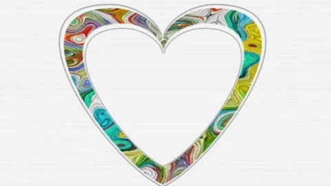 Colorful animated heart-shaped frames for greeting and photo card designs Stock Footage 134393158