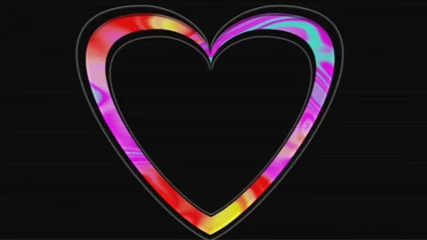 Colorful animated heart-shaped frames for greeting and photo card designs Stock Footage 134393278