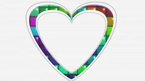 Colorful animated heart-shaped frames for greeting and photo card designs Stock Footage 134393349