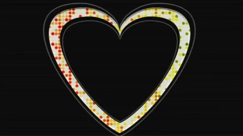 Colorful animated heart-shaped frames for greeting and photo card designs Stock Footage 134393388
