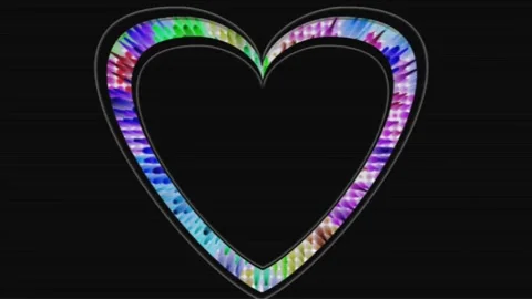 Colorful animated heart-shaped frames for greeting and photo card designs Stock Footage 134393449