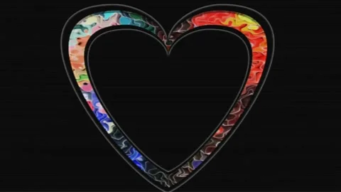 Colorful animated heart-shaped frames for greeting and photo card designs Stock Footage 134393566