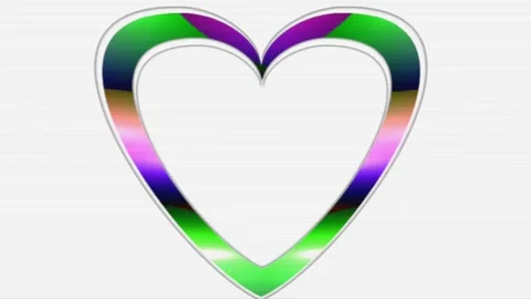 Colorful animated heart-shaped frames for greeting and photo card designs Stock Footage 134623805