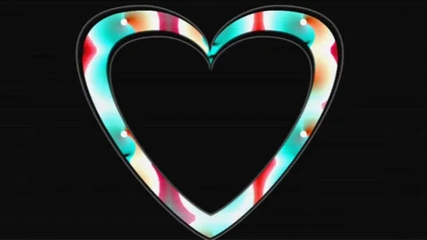 Colorful animated heart-shaped frames for greeting and photo card designs Stock Footage 134624163
