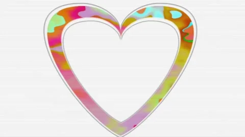 Colorful animated heart-shaped frames for greeting and photo card designs Stock Footage 134630949