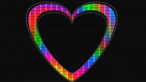 Colorful animated heart-shaped frames for greeting and photo card designs Stock Footage 134631915
