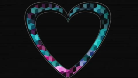 Colorful animated heart-shaped frames for greeting and photo card designs Stock Footage 134730060