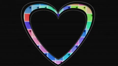 Colorful animated heart-shaped frames for greeting and photo card designs Stock Footage 134730339