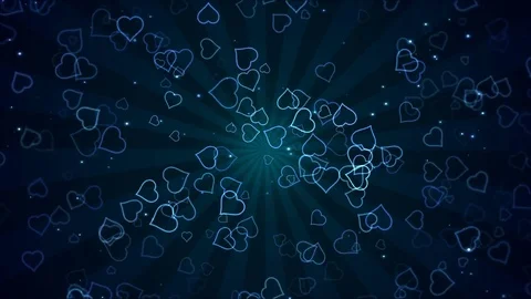 Colorful Animated Heart Shapes - Loop Blue Stock Footage 76357522