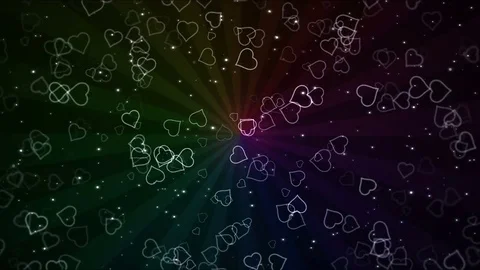 Colorful Animated Heart Shapes - Loop Rainbow Stock Footage 76358680