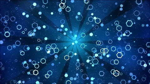 Colorful Animated Hexagon Shapes - Loop Blue Stock Footage 76805877