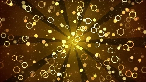 Colorful Animated Hexagon Shapes - Loop Golden Stock Footage 76806231