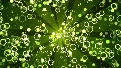 Colorful Animated Hexagon Shapes - Loop Green Stock Footage 76806831