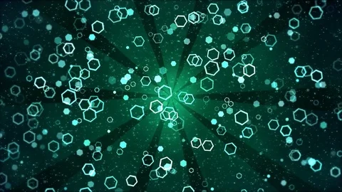 Colorful Animated Hexagon Shapes - Loop Turquoise Stock Footage 76807076