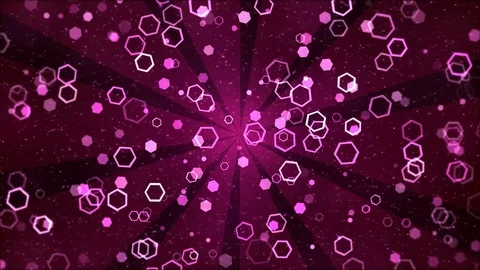 Colorful Animated Hexagon Shapes - Loop Pink Stock Footage 76807412