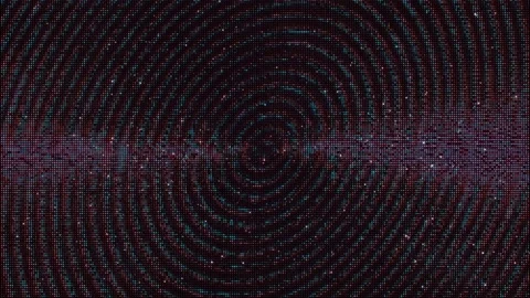 Colorful animated patterns with many pixels swirl on a dark galaxy backdrop Stock Footage 316793863