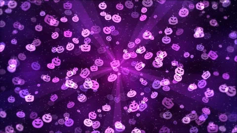 Colorful Animated Pumpkin Shapes - Loop Purple Stock Footage 77225117