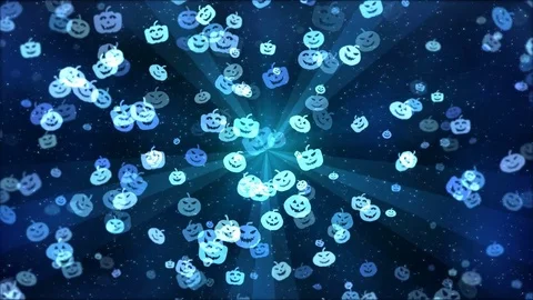 Colorful Animated Pumpkin Shapes - Loop Blue Stock Footage 77225248