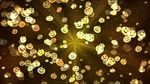 Colorful Animated Pumpkin Shapes - Loop Golden Stock Footage 77225841