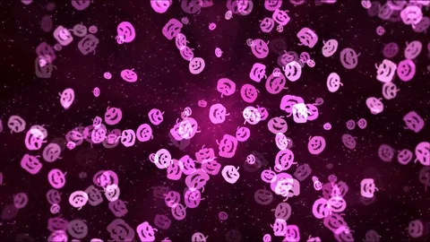 Colorful Animated Pumpkin Shapes - Loop Pink Stock Footage 77227260