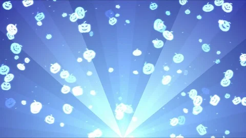 Colorful Animated Pumpkin Shapes - Loop Blue Stock Footage 77348905
