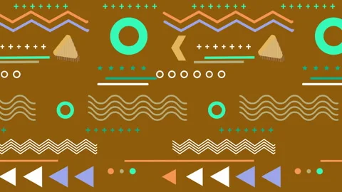 Colorful Animated Shape Pattern Backgroun. Stock Footage 195669407