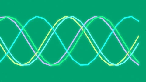 Colorful animated sine wave equalizer display showing audio frequency signals Stock Footage 333441978
