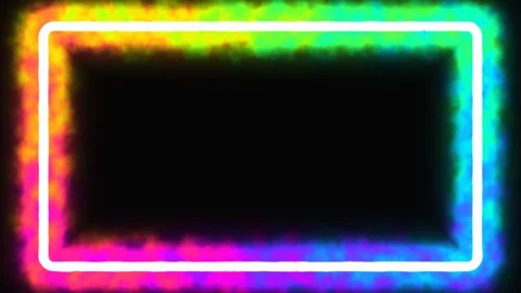 Colorful animated smoke frame with vibrant neon light effects. 4K 스톡 동영상 345112097
