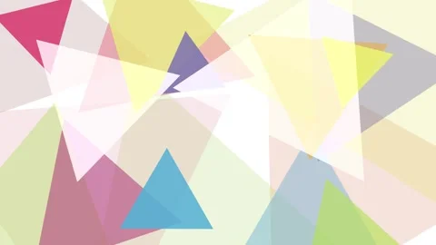 Colorful animated triangles floating on white background Vidéo 329156619