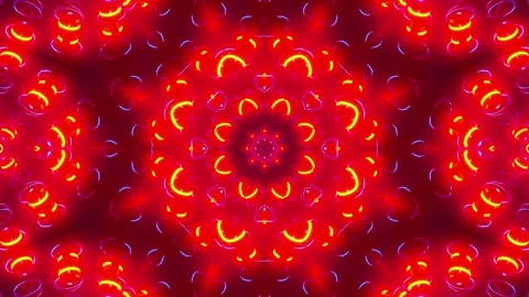 Colorful animation design with red background. Kaleidoscope VJ loop Stock Footage 251527108