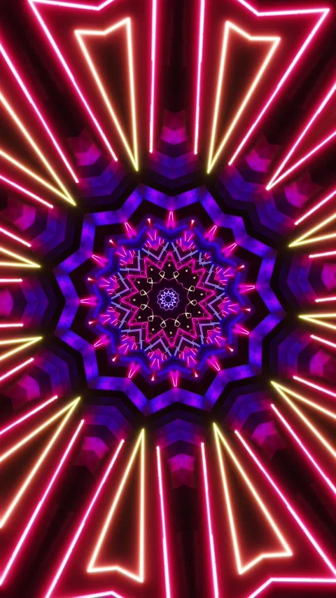 Colorful animation pattern with star in the center. Kaleidoscope VJ loop Stock-Footage 314835108