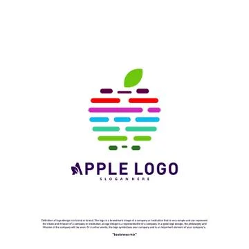 Colorful Apple logo design concept vector. Fruit Apple Creative Logo vector t Stock Illustration