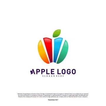 Colorful Apple logo design concept vector. Fruit Apple Creative Logo vector t Stock Illustration