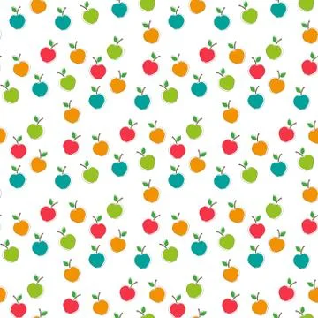 Colorful apples seamless vector pattern background Eps10 Stock Illustration